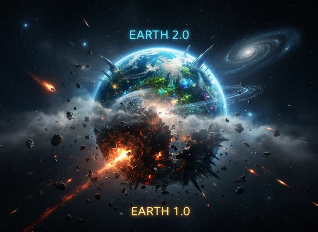 Death of Planet Earth 1.0 emergence of Earth 2.0